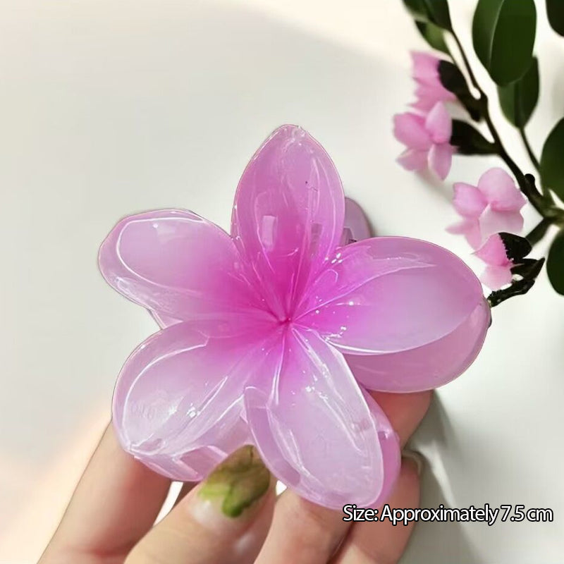 Plumeria Flower Shark Hair Claw Clip for Women – Summer Style