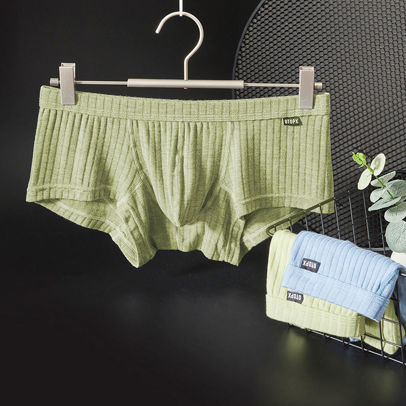 Men's U-shaped low-rise woven yarn briefs