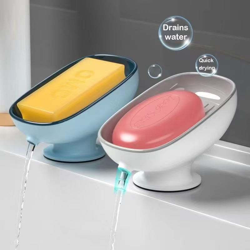 Creative Wall-Mounted Soap Dish | Drainable Suction Holder | No Water Build-up
