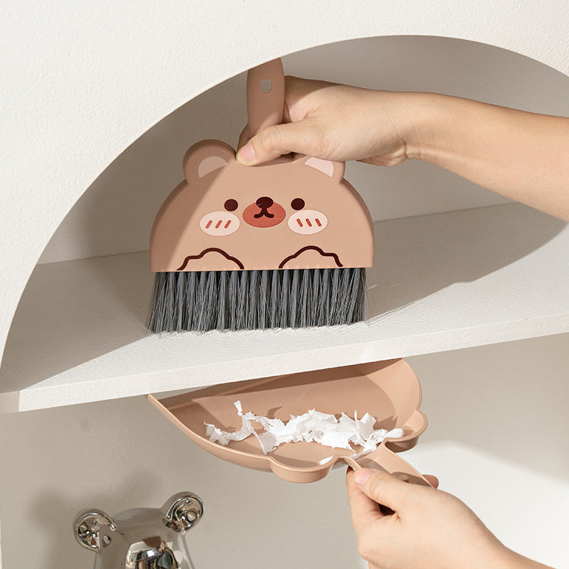 Cartoon Mini Broom and Dustpan Set for Desktop Cleaning