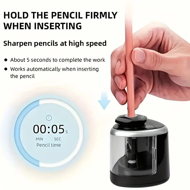 Sleek Electric Pencil Sharpener - Fast & Efficient Lead Sharpening