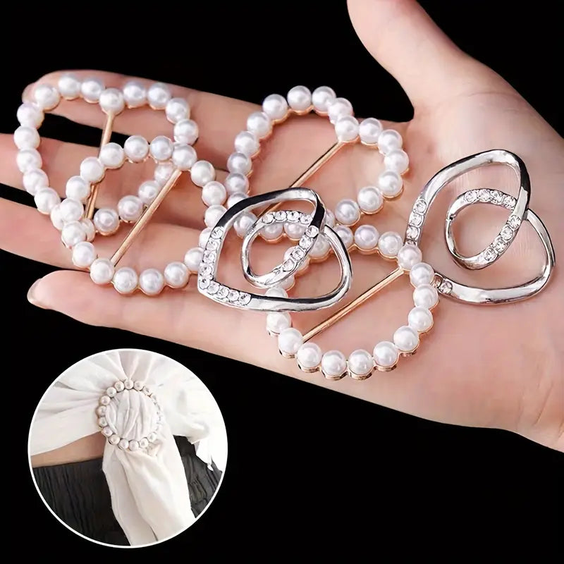 6pcs Sparkling Rhinestone Hollow T-Shirt Clips
