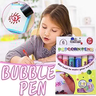 3D Puffy Bubble Pen, Popcorn-Style Pen for Kids