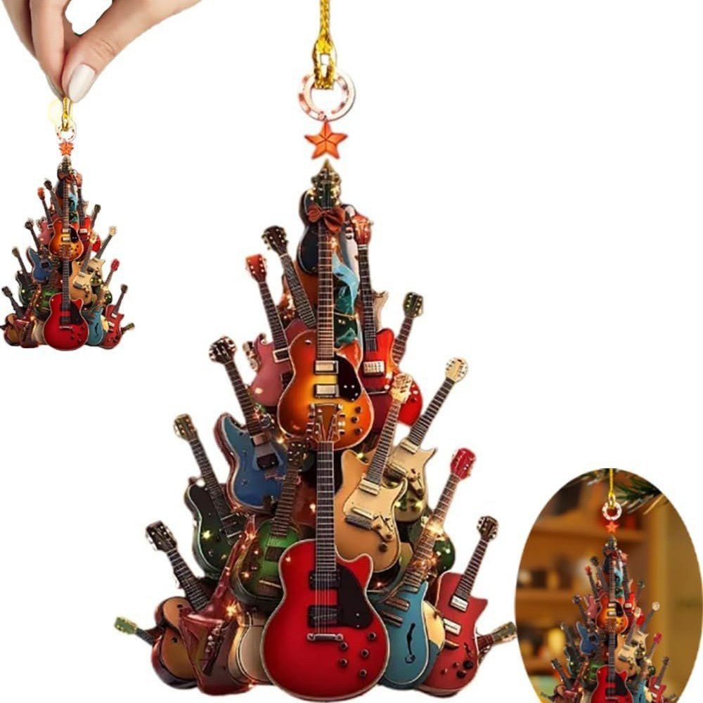 Hummingbird/Guitar Christmas Tree Ornament