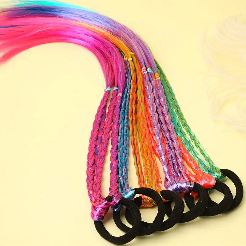 6pcs Colorful Braided Wig Hair Accessories Set