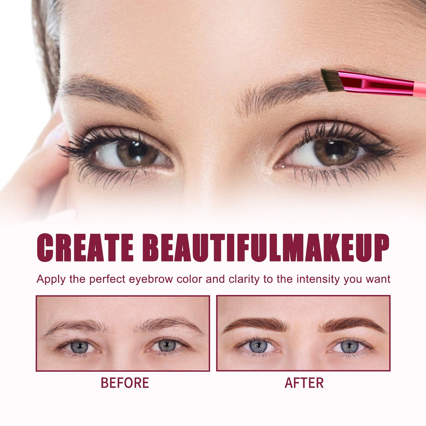 Functional eyebrow brush set, portable eyebrow brush and eyebrow cream