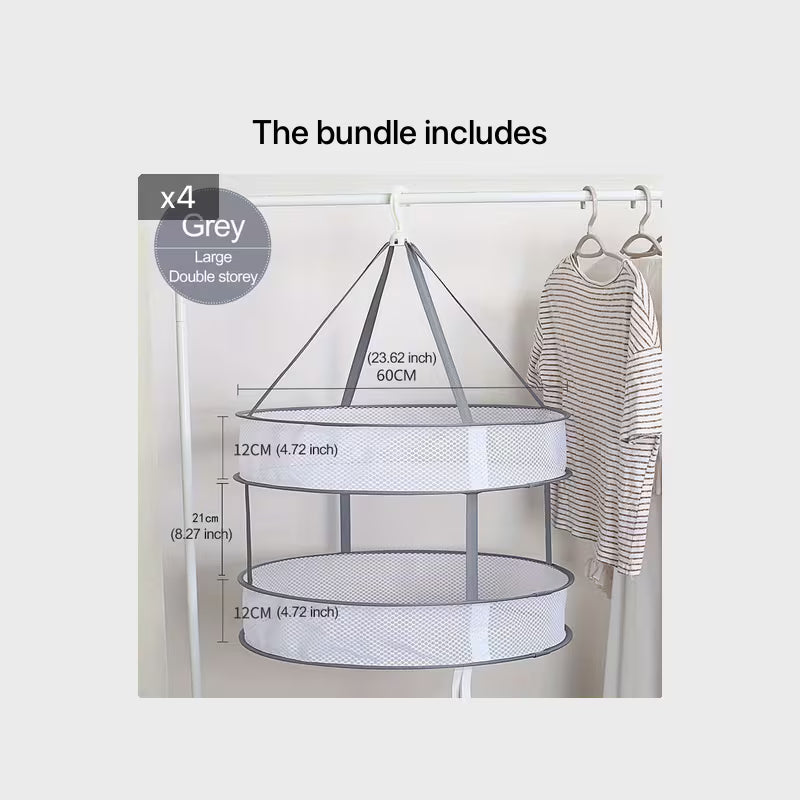 Multifunctional Folding Clothes Drying Basket, Flat Drying Net, Prevents Clothes from Distorting