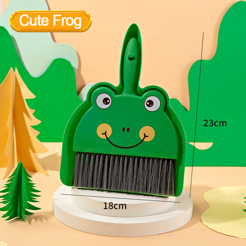 Cartoon Mini Broom and Dustpan Set for Desktop Cleaning