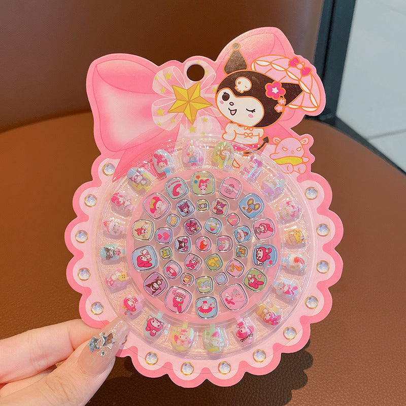 Cute Kids Nail Stickers Waterproof Non-Toxic Cartoon Nail Art Decals for Girls | Sanrio Style