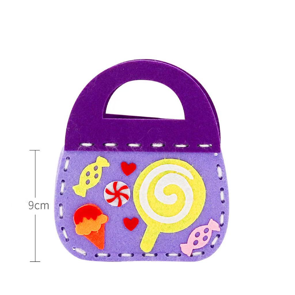 Children's cartoon sewing handbag, paste making material package, improve hands-on ability