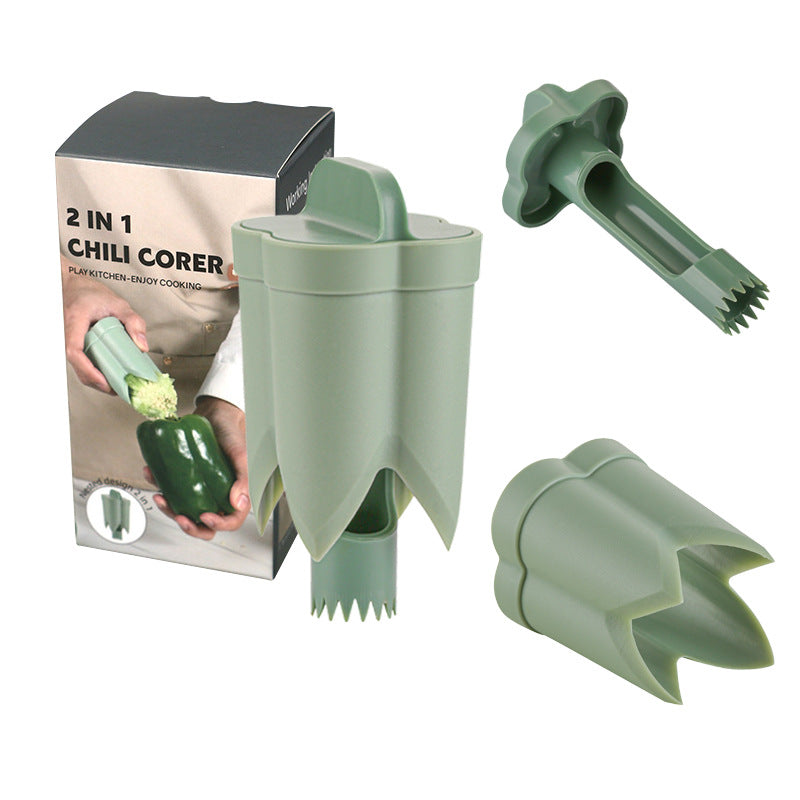 2-in-1 Pepper Corer – One Press, No Mess