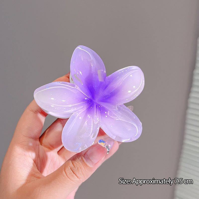 Plumeria Flower Shark Hair Claw Clip for Women – Summer Style