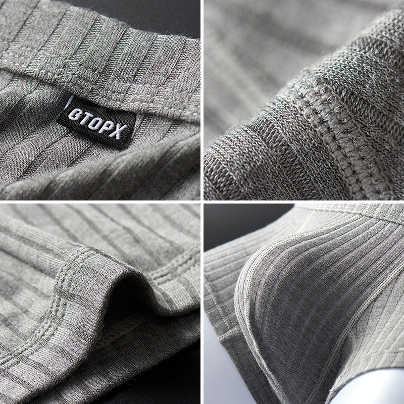 Men's U-shaped low-rise woven yarn briefs