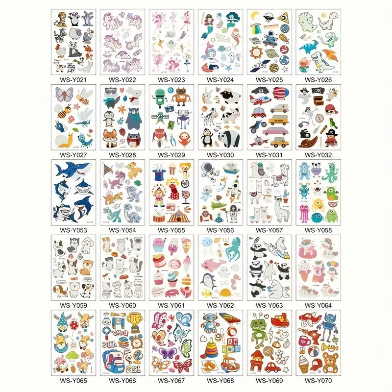 Glow-in-the-Dark Temporary Tattoos For Kids,Cute Animal Stickers