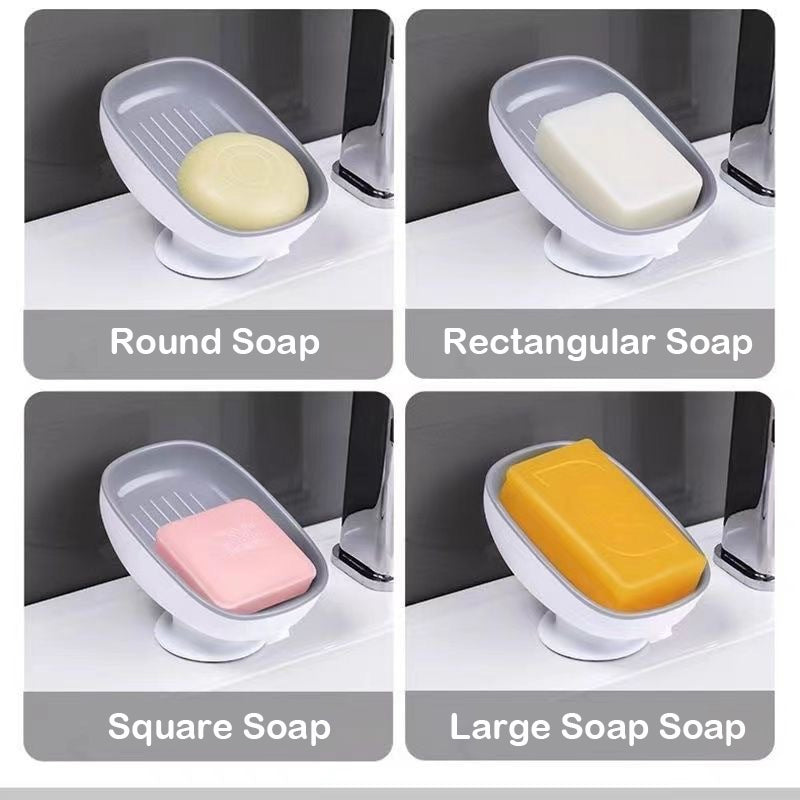 Creative Wall-Mounted Soap Dish | Drainable Suction Holder | No Water Build-up