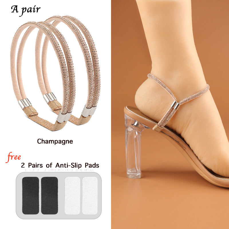 Rhinestone Anti-Slip Heel Strap | High Heel Shoe Fixing Band