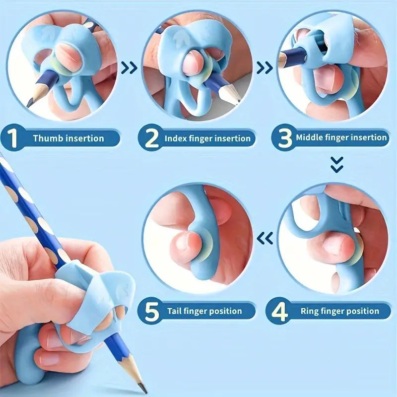 Five-Finger Pen Grip Corrector for Beginners Kids | Writing Posture Aid Tool