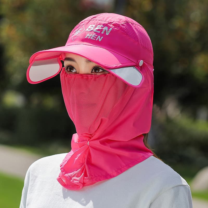 4-in-1 Extendable Brim Sun & Bug Hat – Neck Flap + Insect Veil + Face Cover, UPF Unisex Baseball Cap