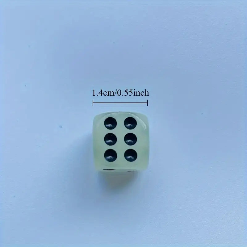 Glow-in-the-Dark Dice Set -12pcs, 14mm Acrylic Resin Dices
