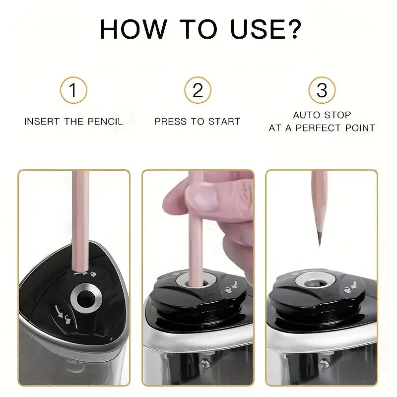 Sleek Electric Pencil Sharpener - Fast & Efficient Lead Sharpening