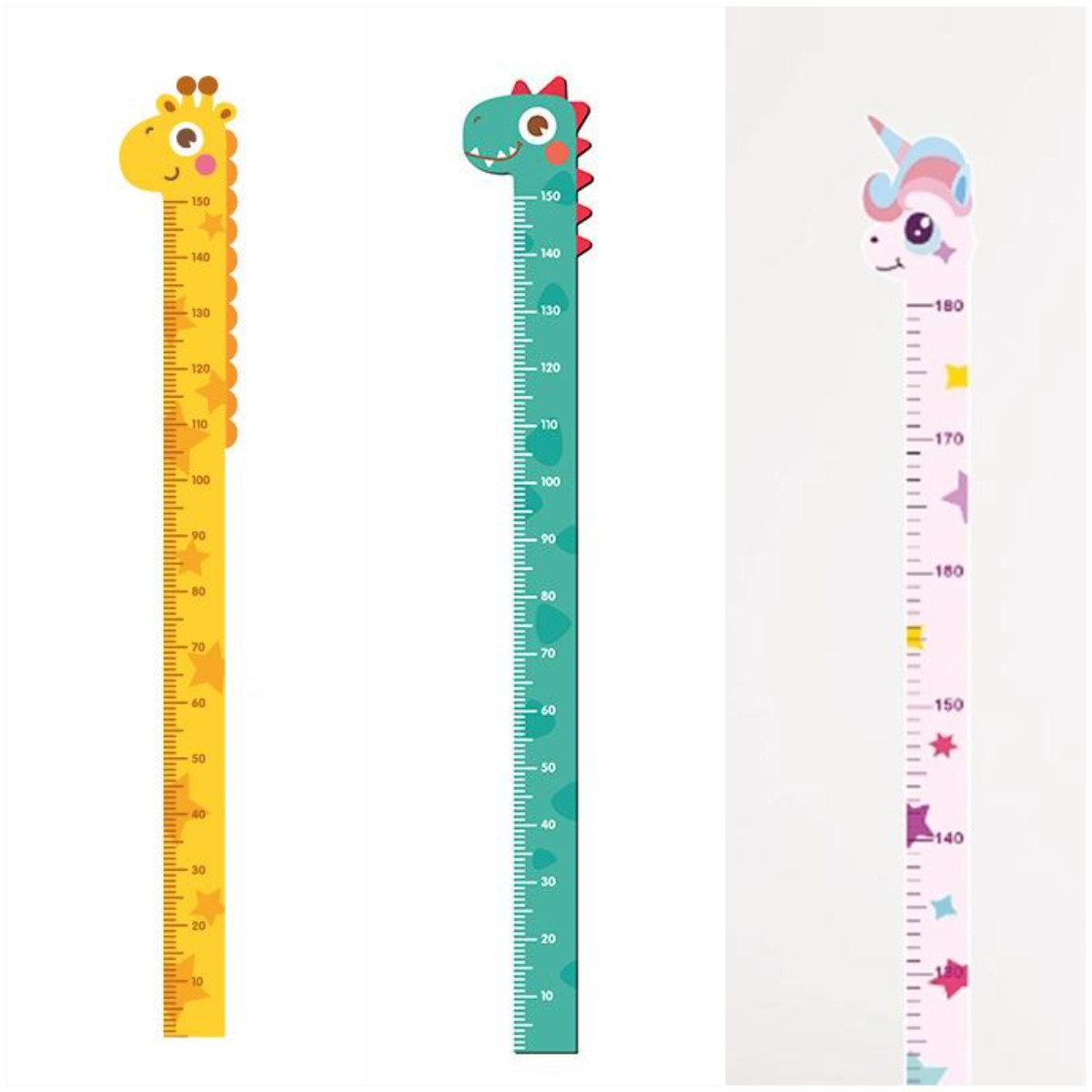 Removable Cartoon Kids Height Ruler Wall Sticker | Child Growth Measuring Chart