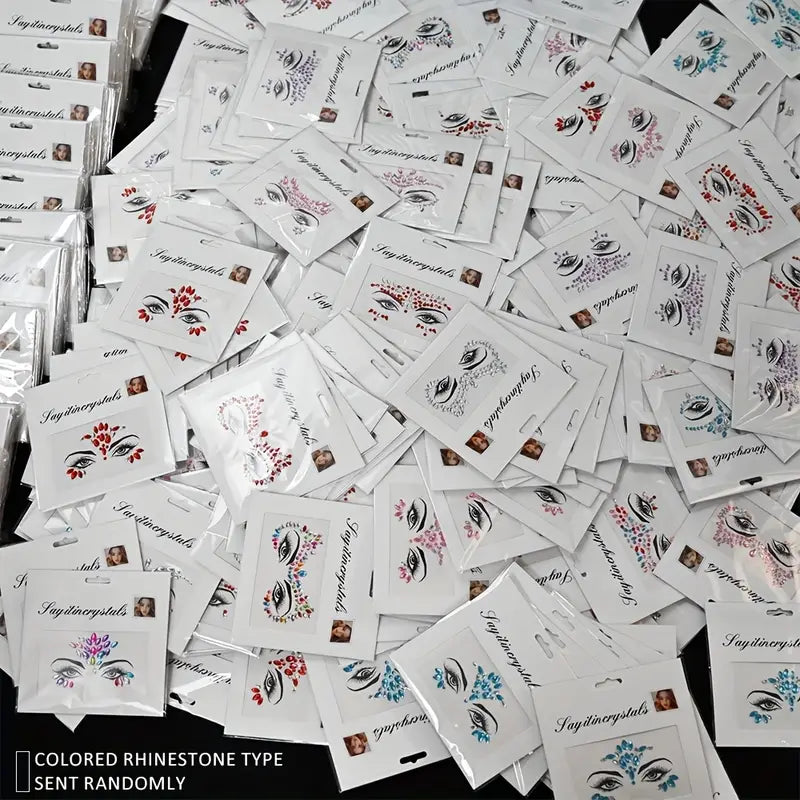 Sparkling Face Gems Stickers Set Suitable for Festivals, Cosplay And Parties