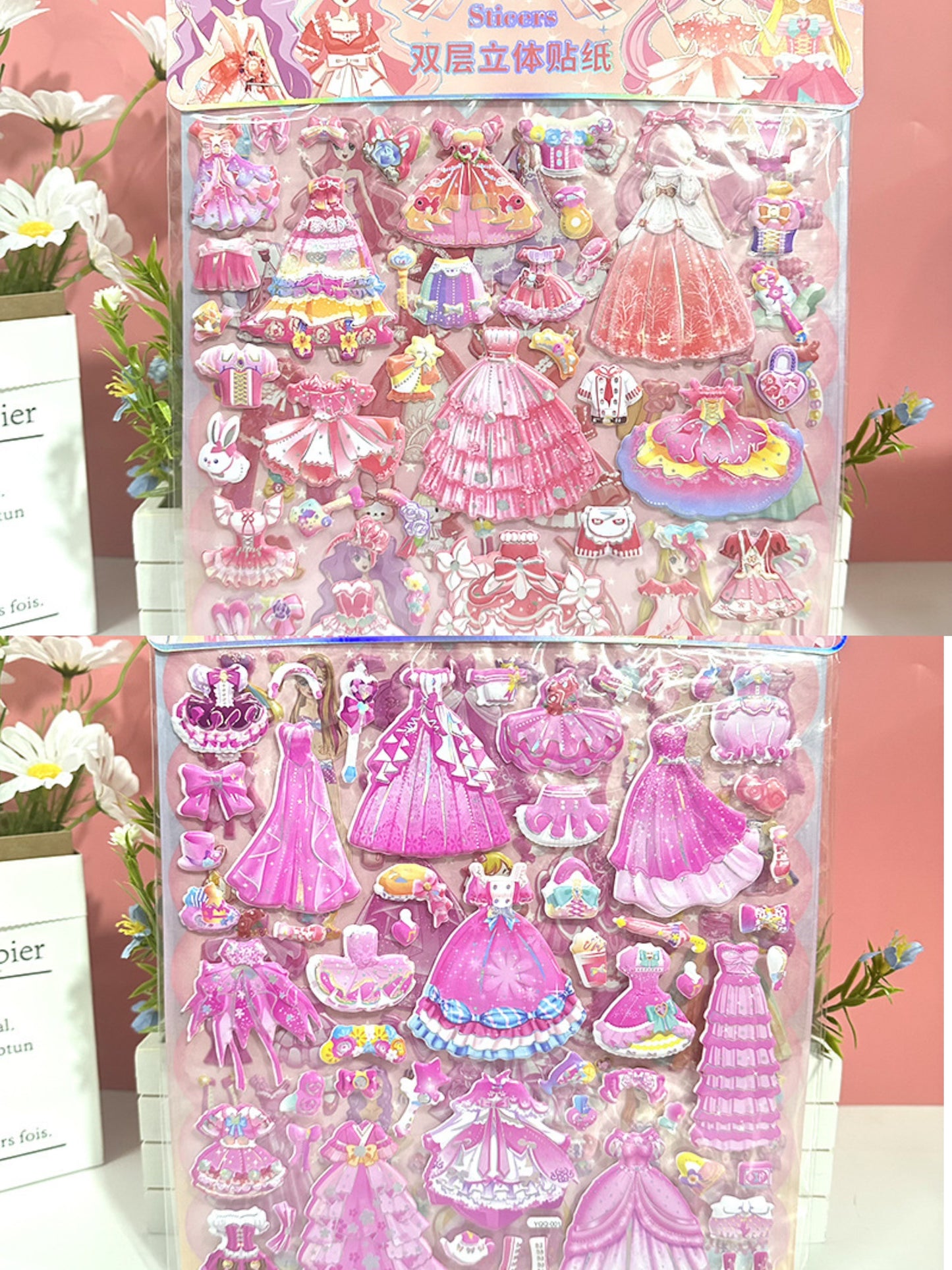 Double-layer 3D Princess Dress Up Stickers-Children's Dress Up Game