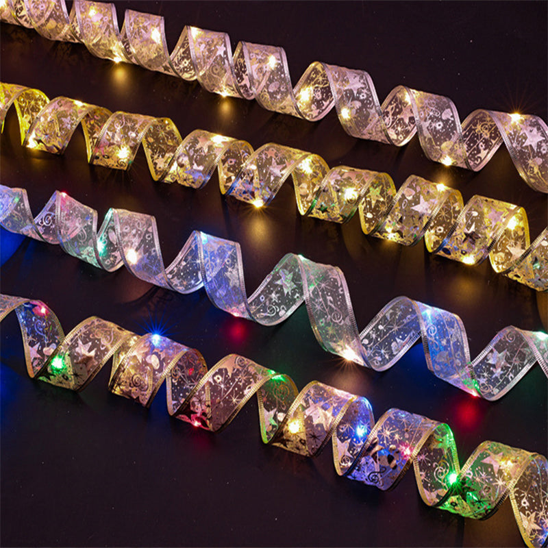 Christmas Star Ribbon Decorative Lights