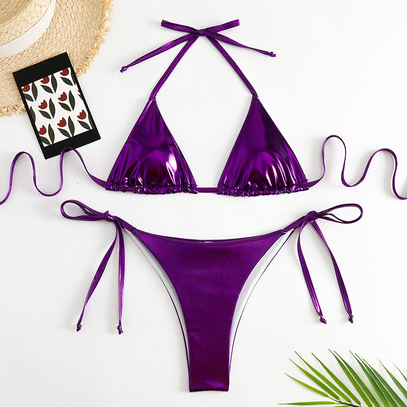 Sexy lace-up bikini swimsuit