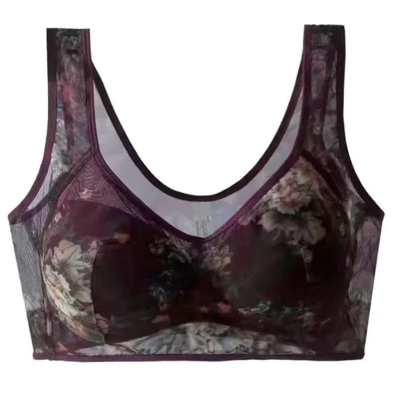 Plus Size Floral Wireless Bra&Underwear - Anti-Sagging Soft Support