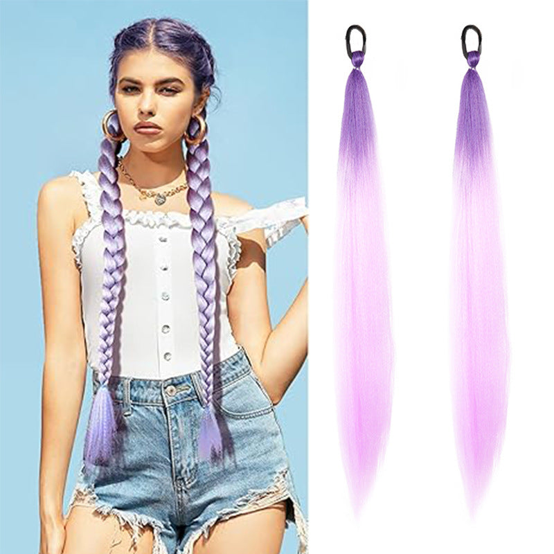2pcs Ombre Jumbo Braiding Ponytail Extensions, 26-Inch Synthetic High Temperature Fiber Hair