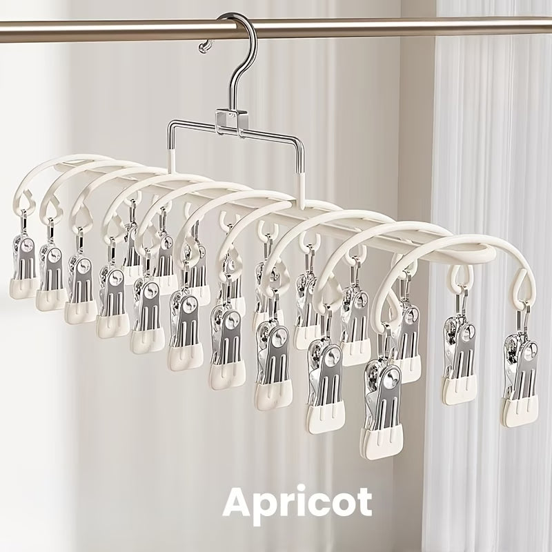 Stainless Steel Clothes Drying Hanger with 20 Metal Clips