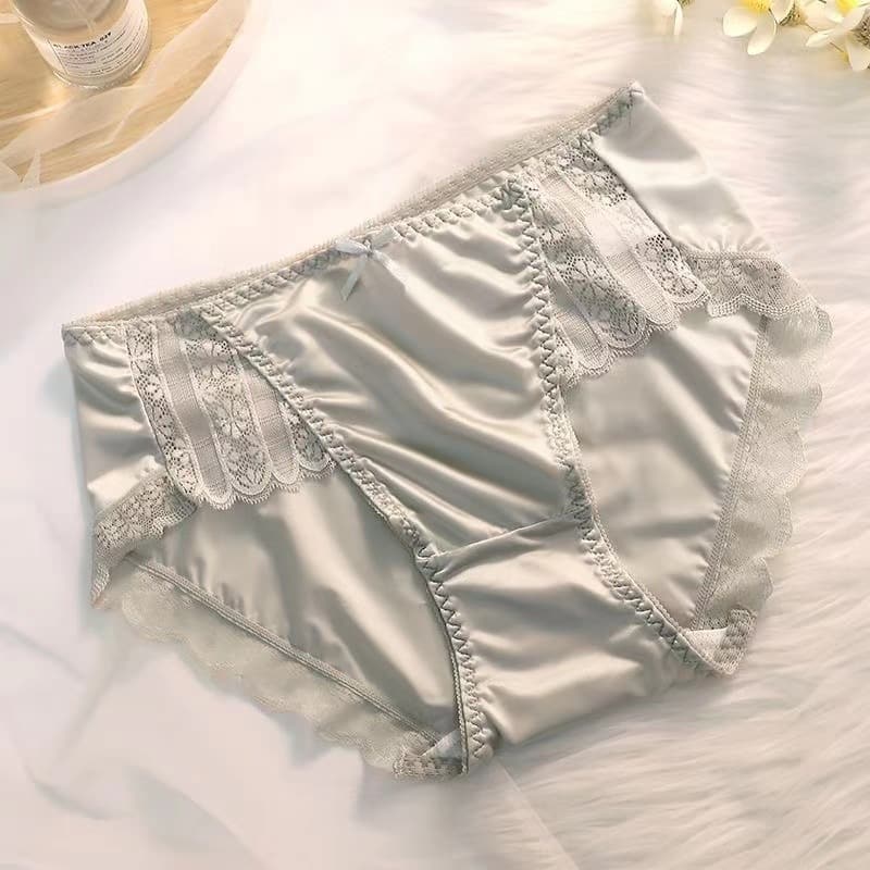 Women’s Ice Silk Seamless High Waist Lace Panties – Soft & Breathable