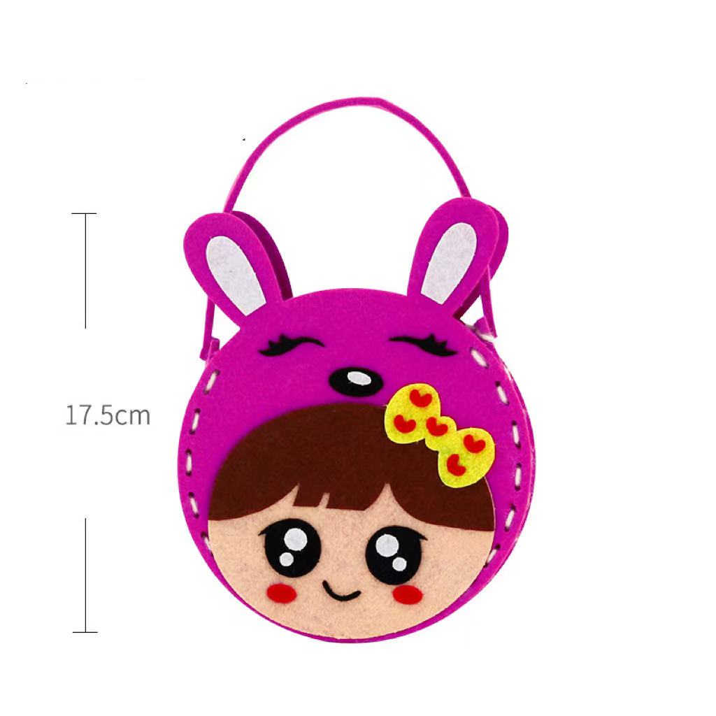 Children's cartoon sewing handbag, paste making material package, improve hands-on ability