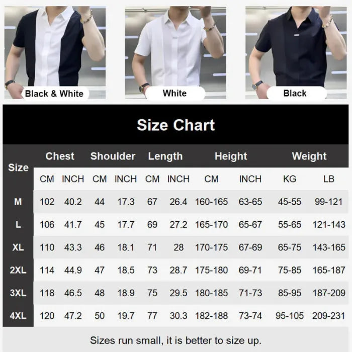 Men's Business Casual Patchwork Shirt