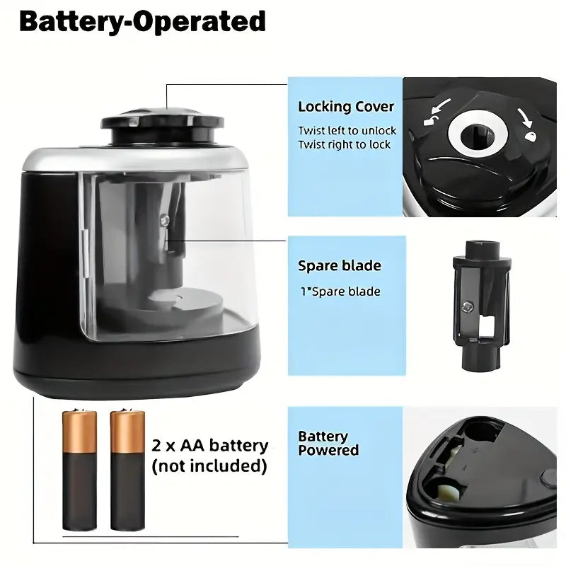Sleek Electric Pencil Sharpener - Fast & Efficient Lead Sharpening