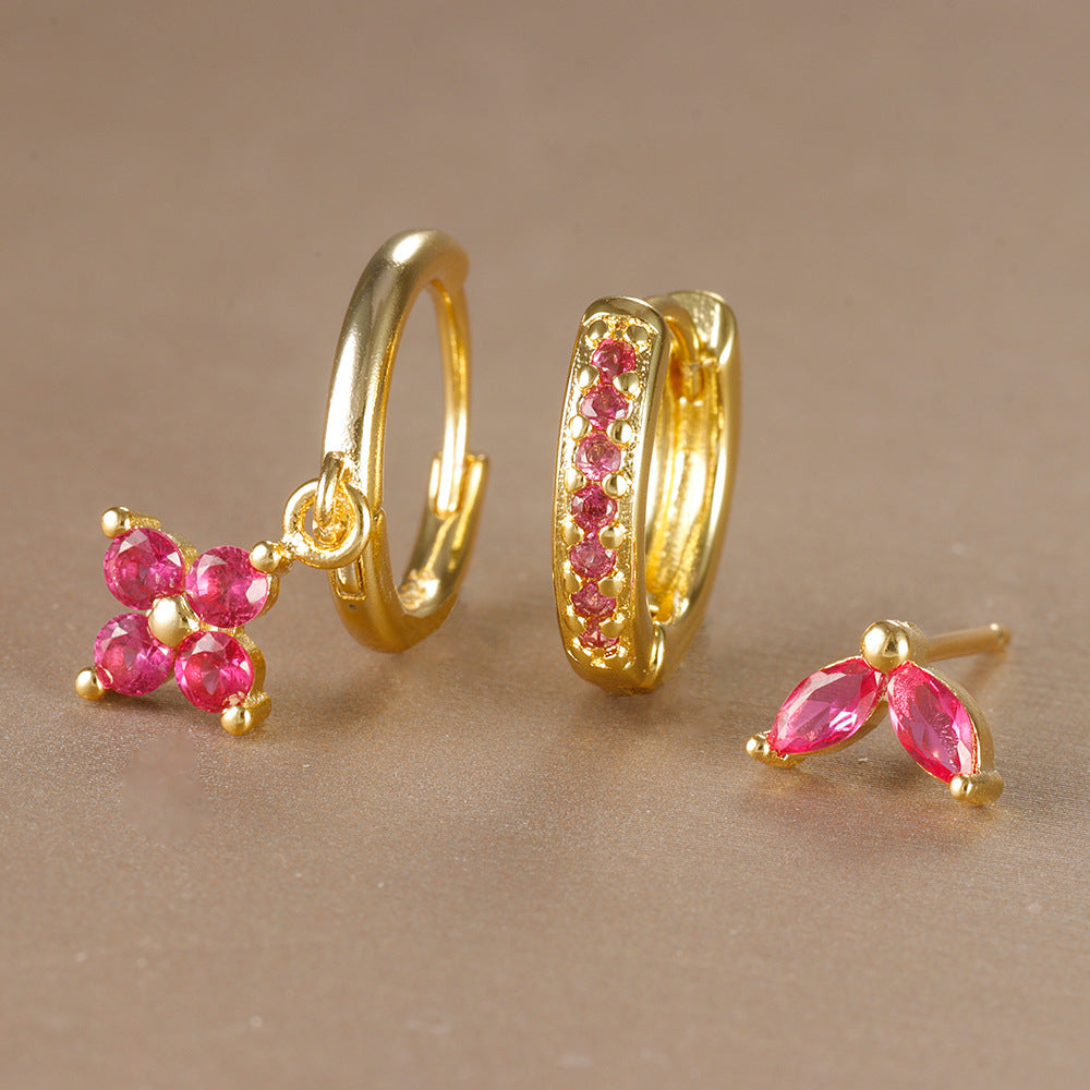 Rhinestone Earring Set – Hoops & Studs, Sparkling
