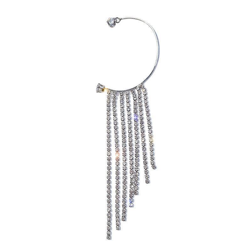 Sparkling Diamond Tassel Earrings