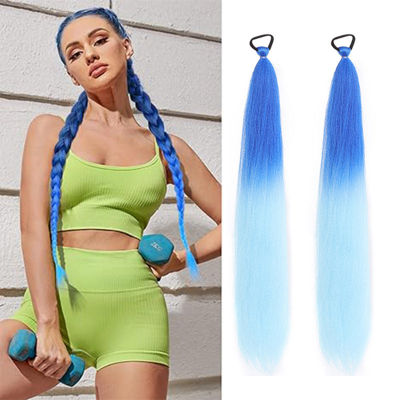 2pcs Ombre Jumbo Braiding Ponytail Extensions, 26-Inch Synthetic High Temperature Fiber Hair