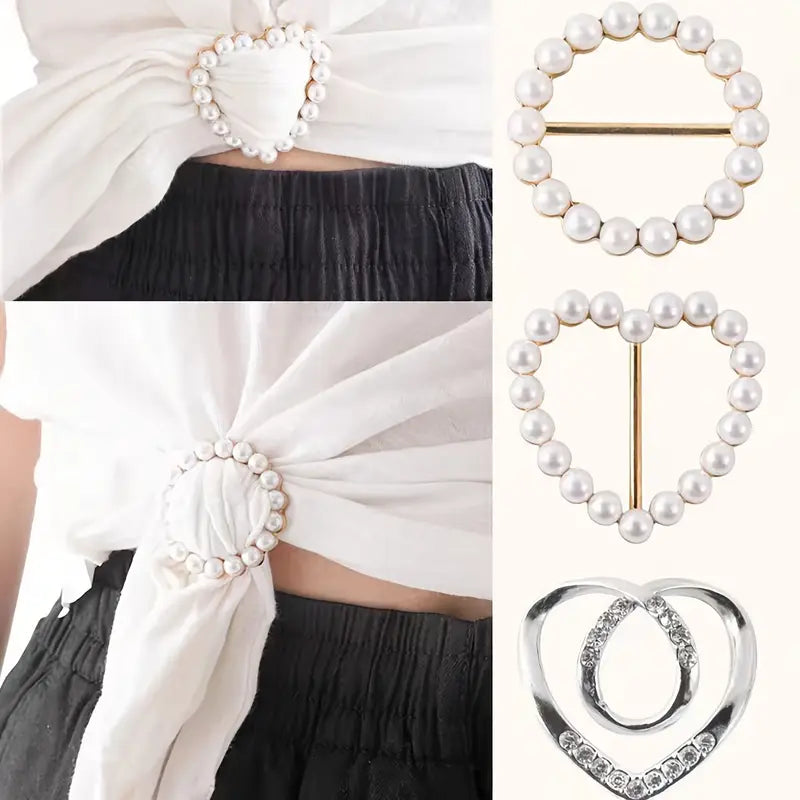 6pcs Sparkling Rhinestone Hollow T-Shirt Clips