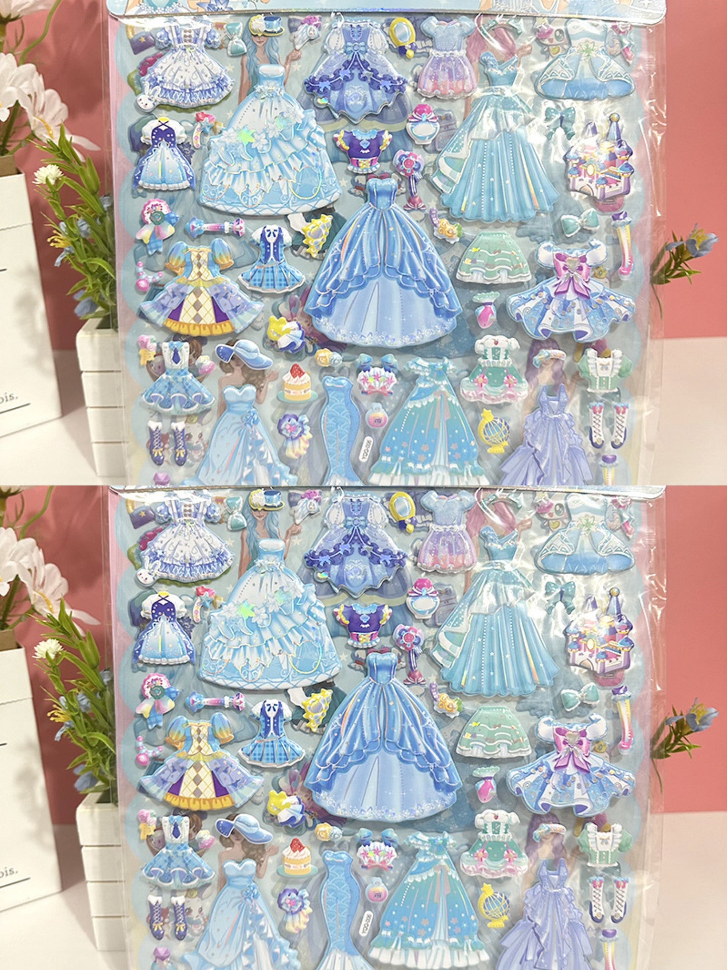 Double-layer 3D Princess Dress Up Stickers-Children's Dress Up Game