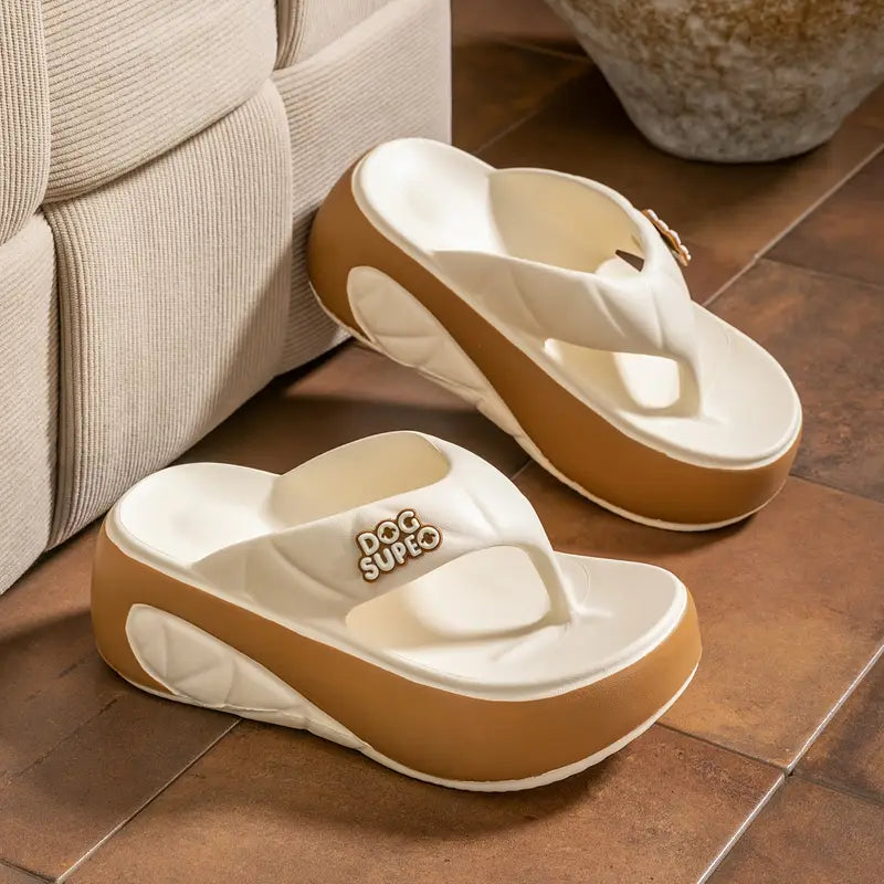 Women's Stylish Summer Platform Flip-Flops - Comfortable EVA Material