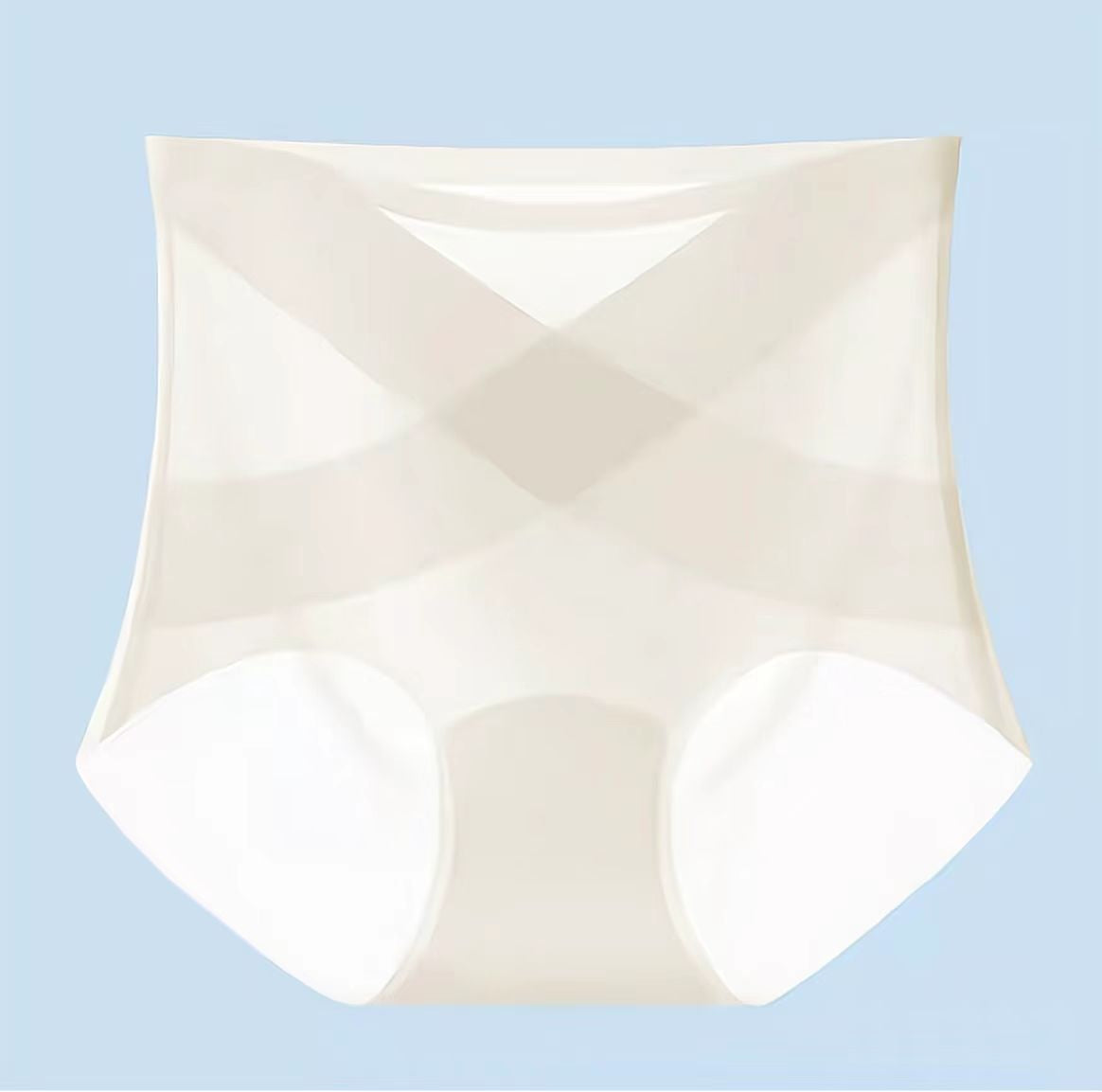 Women's High-Waist Seamless Cooling Gel Fabric Panty Set – High-Waist Cross-Waist Design