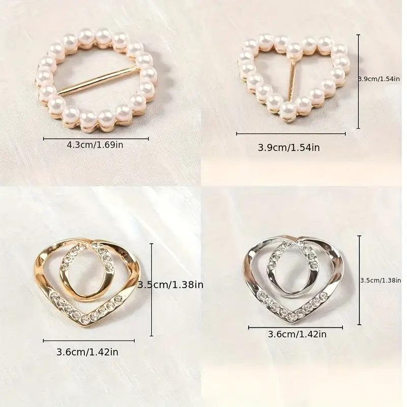 6pcs Sparkling Rhinestone Hollow T-Shirt Clips