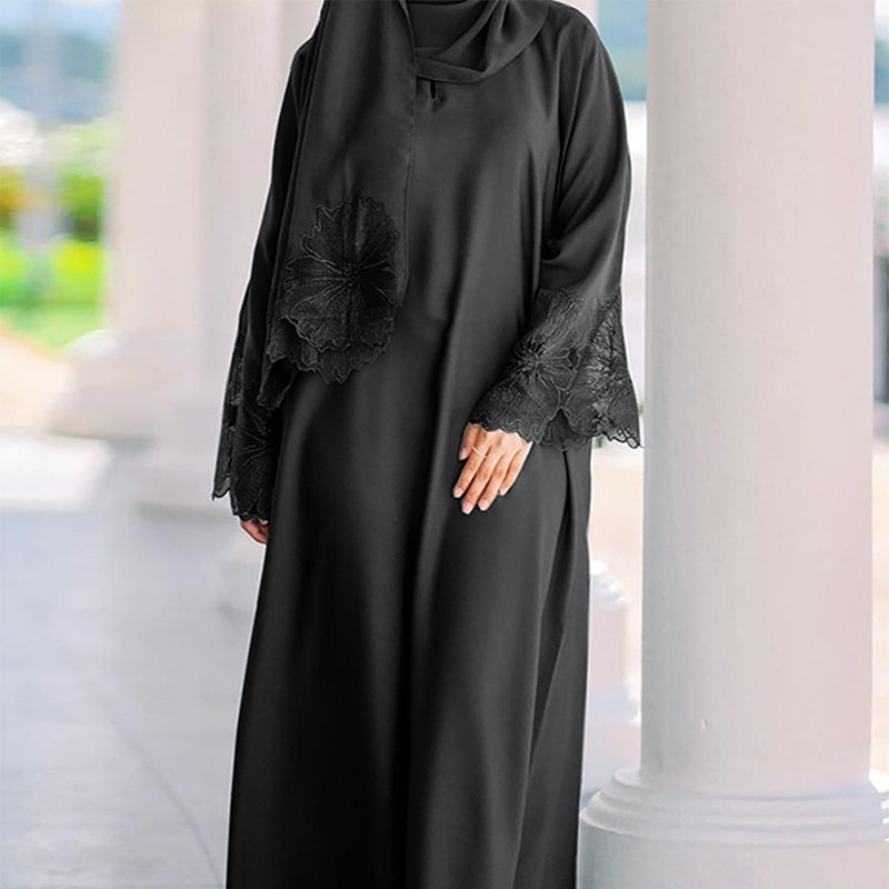 No-Diamond Multicolor Women's Abaya Dress with Headscarf