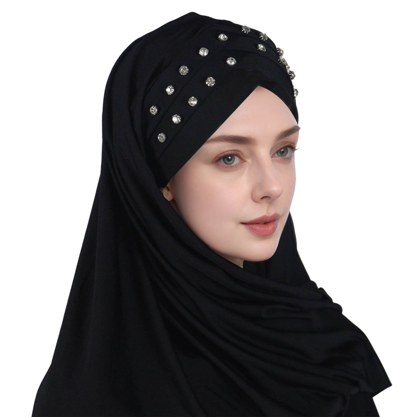 New Fashion Crystal Solid Color Rhinestone Headscarf for Women