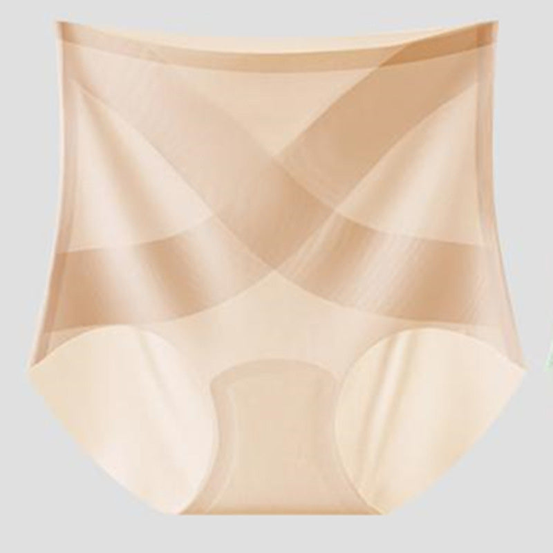 Ice Silk High Waist Seamless Quick-drying Tummy-control Panties