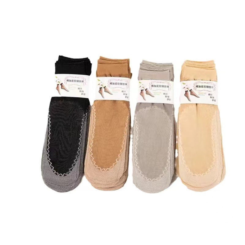 Cotton-soled Anti-snagging Sweat-absorbent Breathable Short Stockings