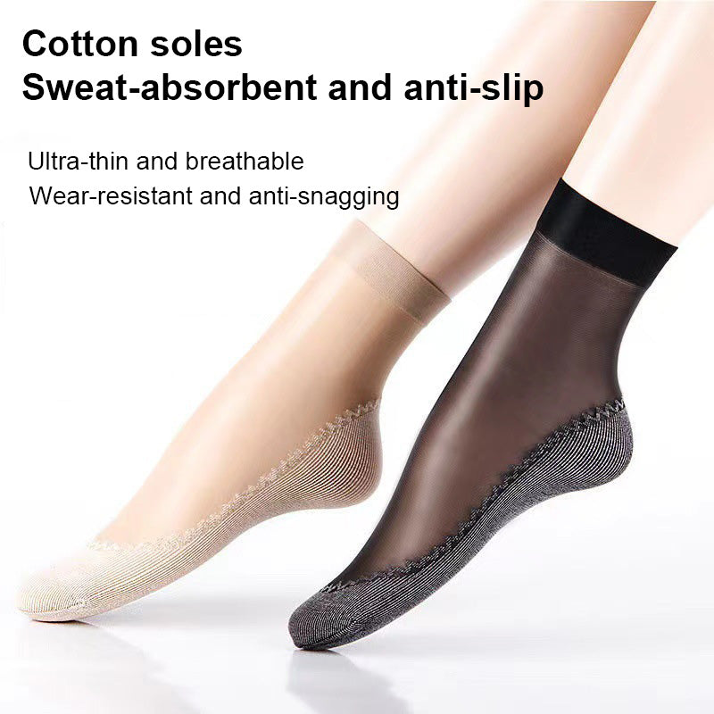 Cotton-soled Anti-snagging Sweat-absorbent Breathable Short Stockings