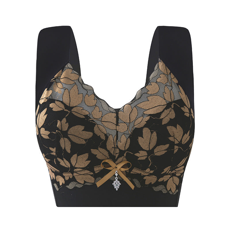 Lace Gathering Wireless Seamless Comfortable Breathable Sexy Bra